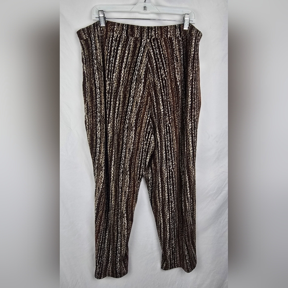 Susan Graver Printed Liquid Knit Pull On Mature Comfy Travel Pants sz 1X - Picture 5 of 7